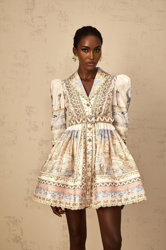 Joséphine Classic Belted VNeck Mini Dress