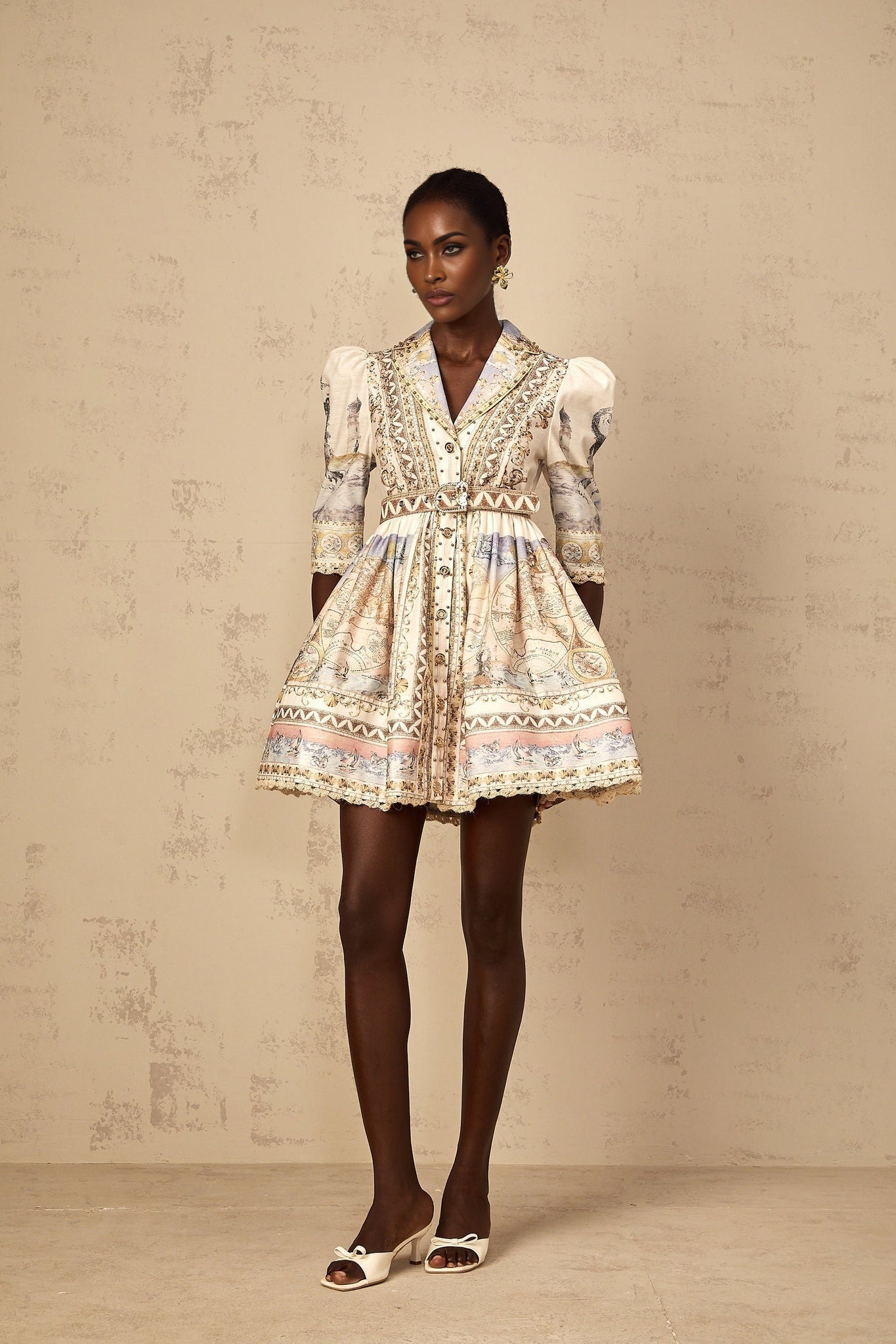 Joséphine Classic Belted VNeck Mini Dress