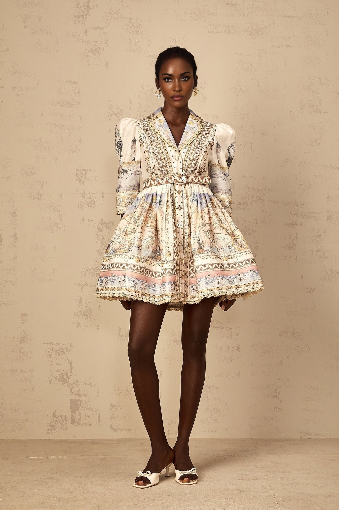 Joséphine Classic Belted VNeck Mini Dress