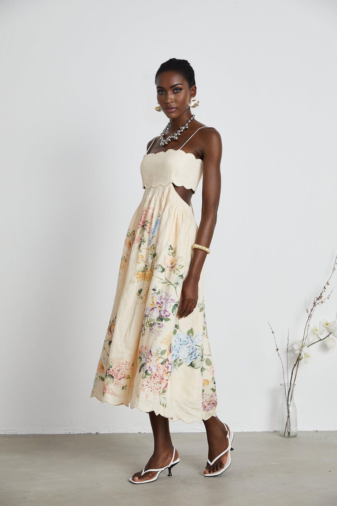 Joséphine floralprint cutout midi dress