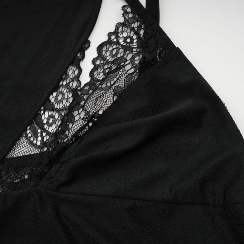 Juana lacedetail asymmetric mini dress