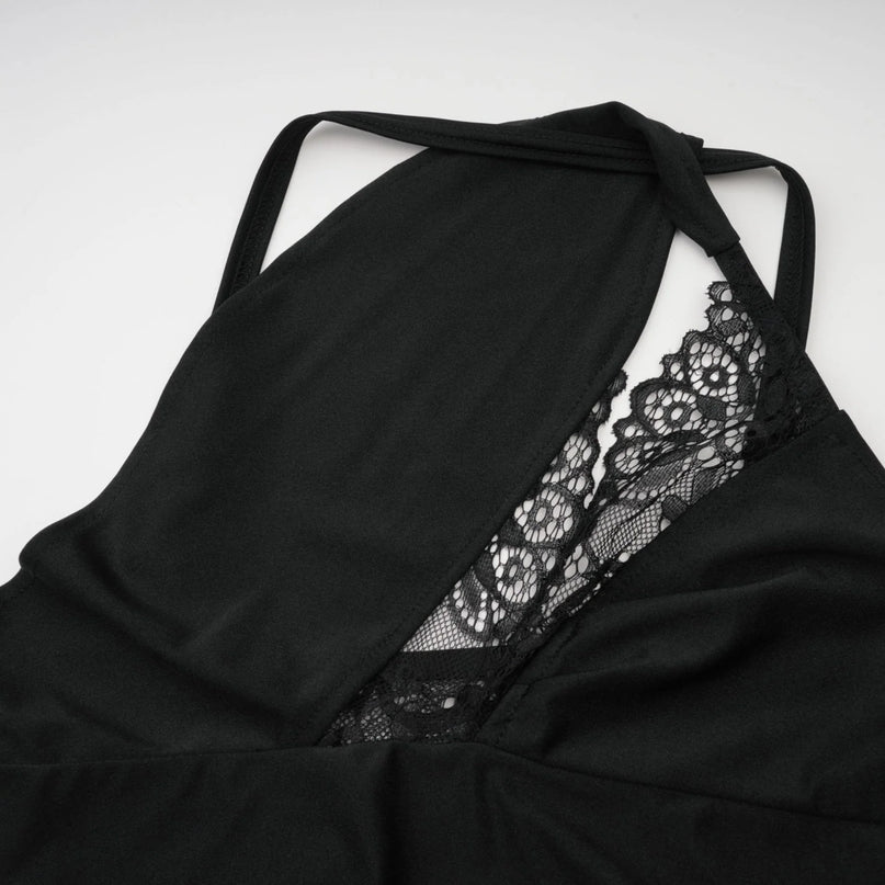 Juana lacedetail asymmetric mini dress