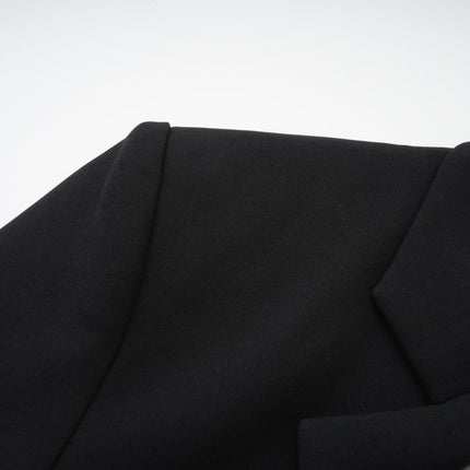 Julia Black Crystal Embellished Blazer with Scoop Back Design Long Sleeves Notched Lapels Fitted Waistline Buttoned Cuffs Front Button Fastening 100% Polyester
