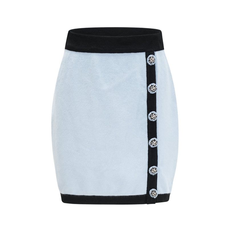 Julia Blue Knit Skirt Top Set