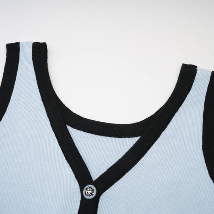 Julia Blue Knit Skirt Top Set