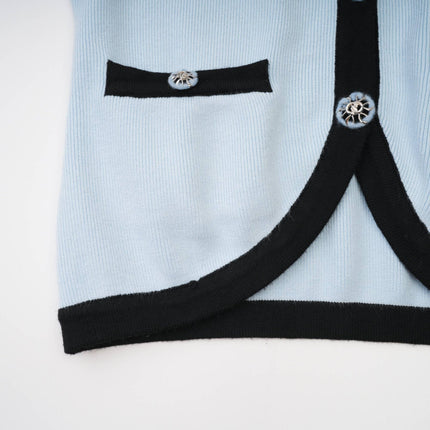 Julia Blue Knit Skirt Top Set