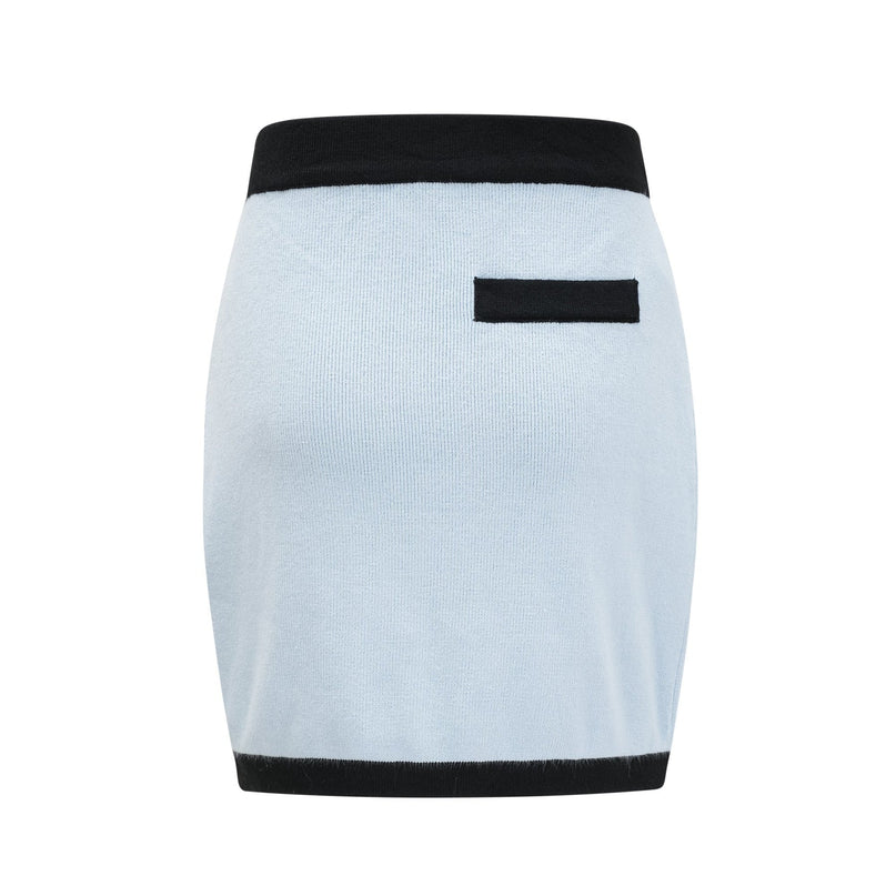 Julia Blue Knit Skirt Top Set
