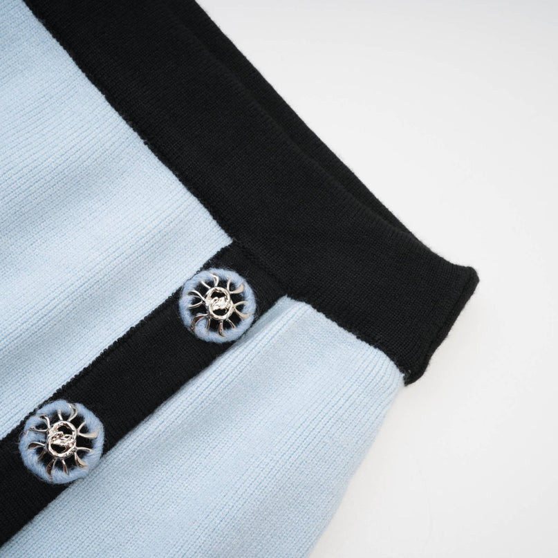 Julia Blue Knitted Skirt Top Set