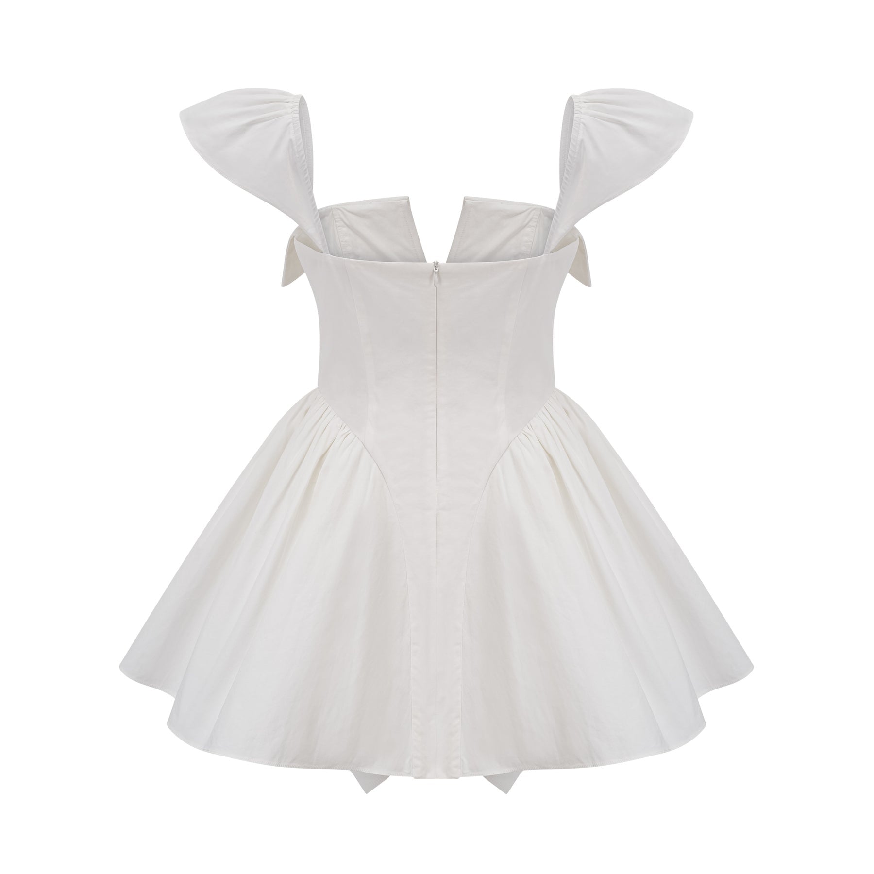 Julie white foldedneck bonded sleeveless mini dress