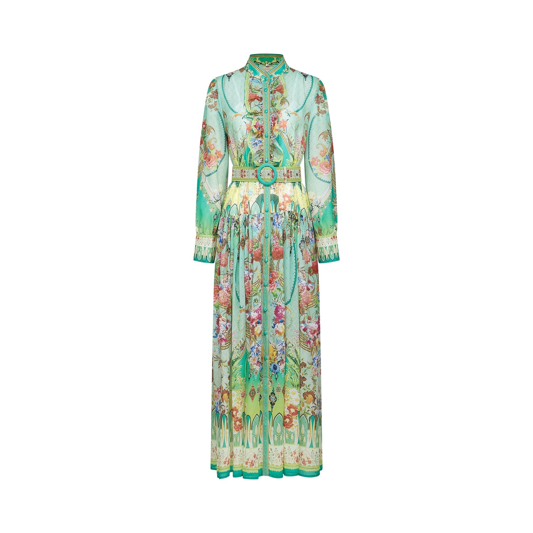 Juliette floralprint flouncehem midi dress