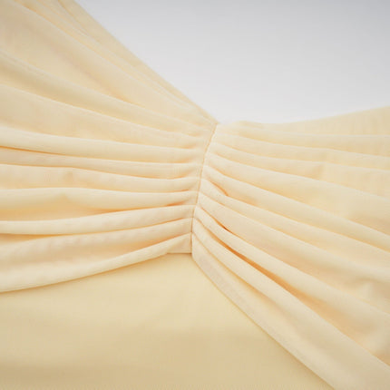 Juniper in Yellow Sunbeam Serenade Gown with Long Sleeves and Front Tie Detail