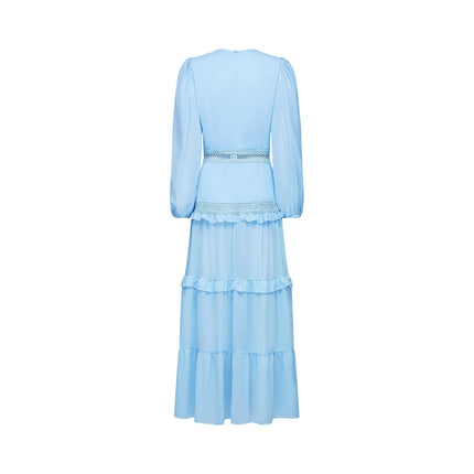 Juno Guipure Lace Maxi Dress Light Blue