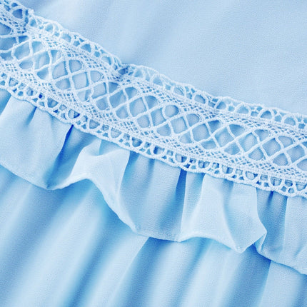 Juno Guipure Lace Maxi Dress in Light Blue