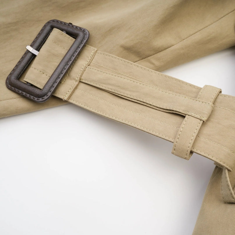 Justine beltedwaist trench coat