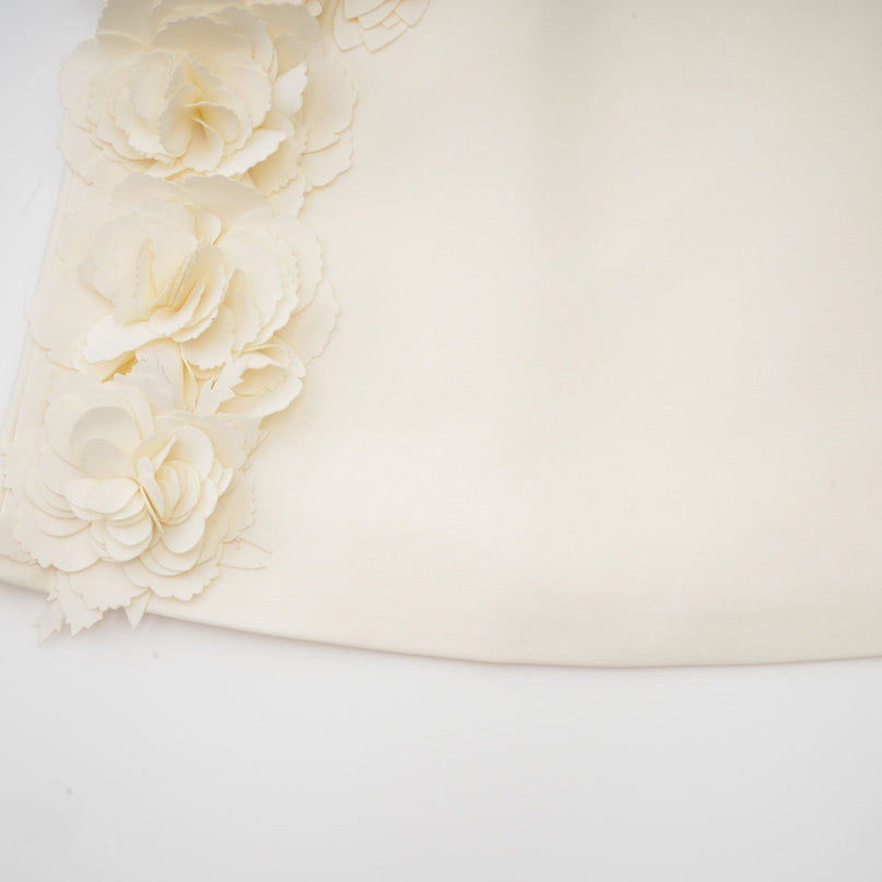 Kaitlin Floral Appliqué Jacket & Skirt Set Neutrals