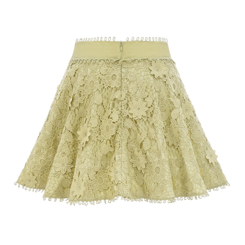 Kaitlin Green Embroidered Shirt and Skirt Set