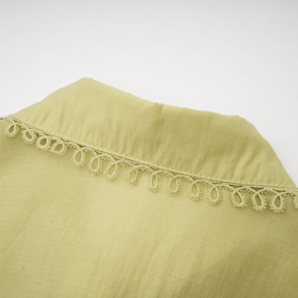 Kaitlin Green Embroidered Shirt and Skirt Set
