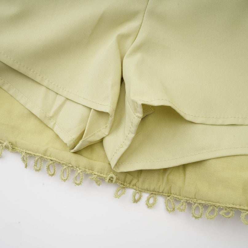 Kaitlin Green Embroidered Shirt and Skirt Set