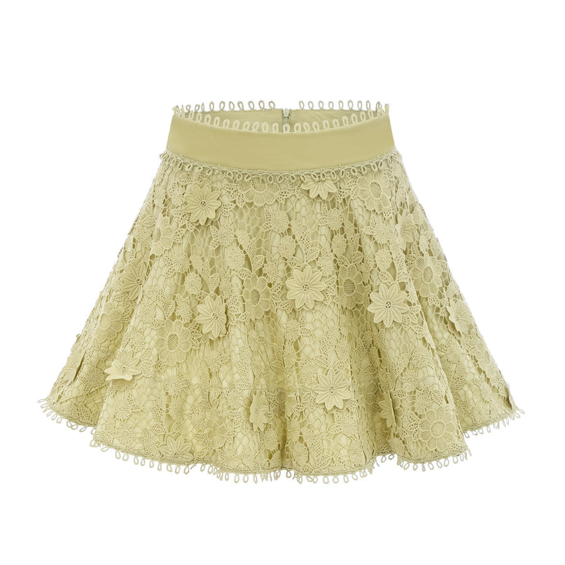 Kaitlin Green Embroidered Shirt Skirt Set