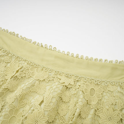 Kaitlin Green Embroidered Shirt and Skirt Set
