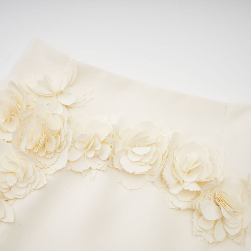 Kaitlin Neutrals Floral Appliqué Jacket Skirt Set