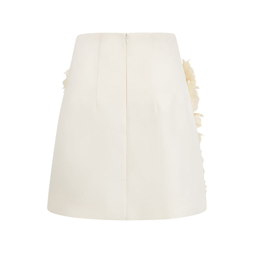Kaitlin Neutrals Floral Appliqué Jacket Skirt Set