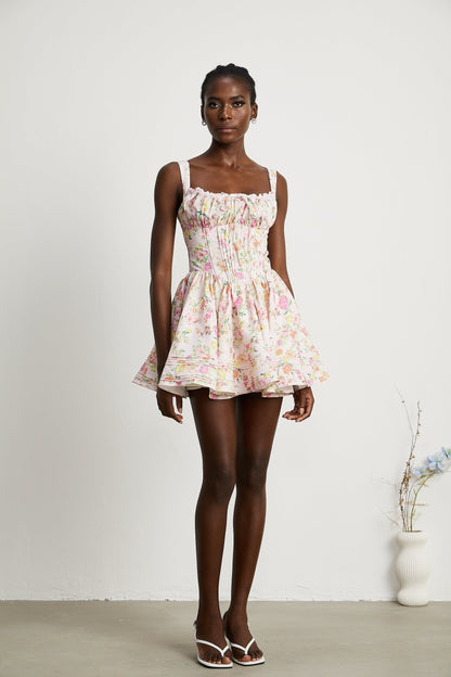 Kara floralprint cotton mini dress