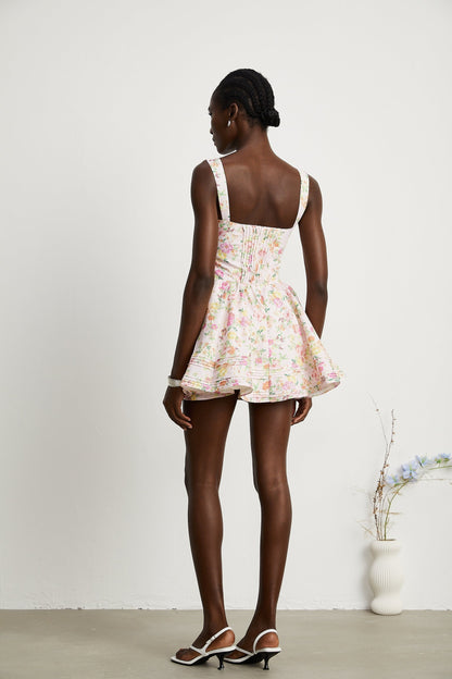 Kara floralprint cotton mini dress