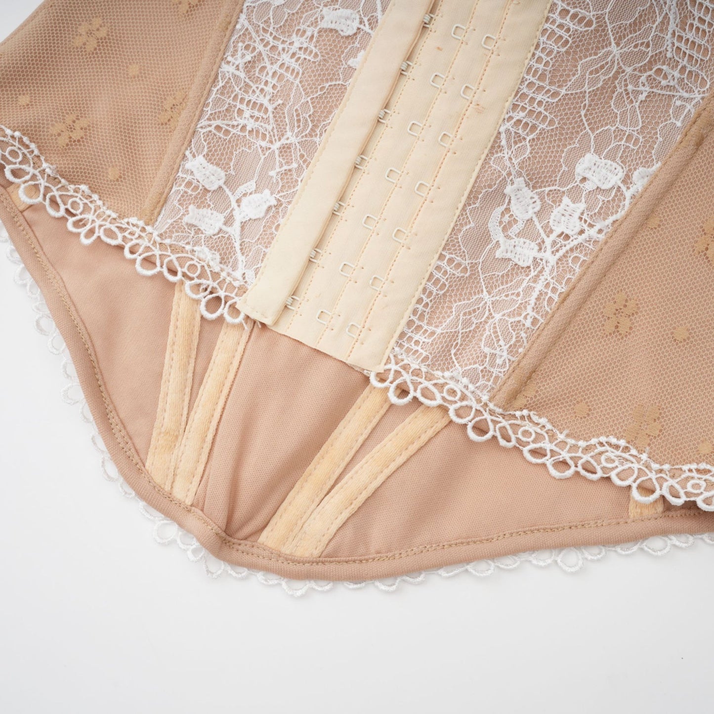 Karine florallacepanelling bustier top