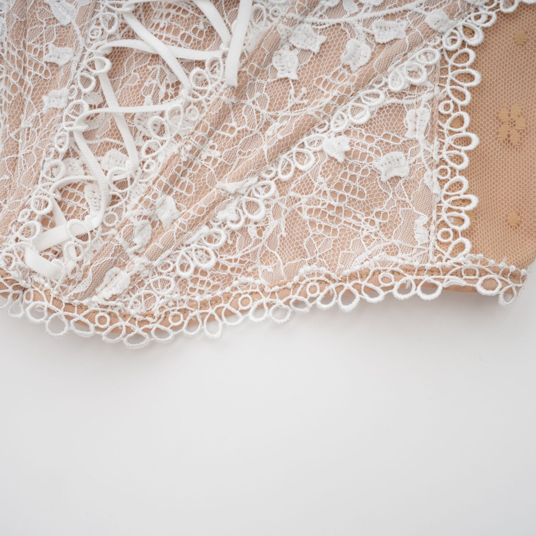 Karine florallacepanelling bustier top