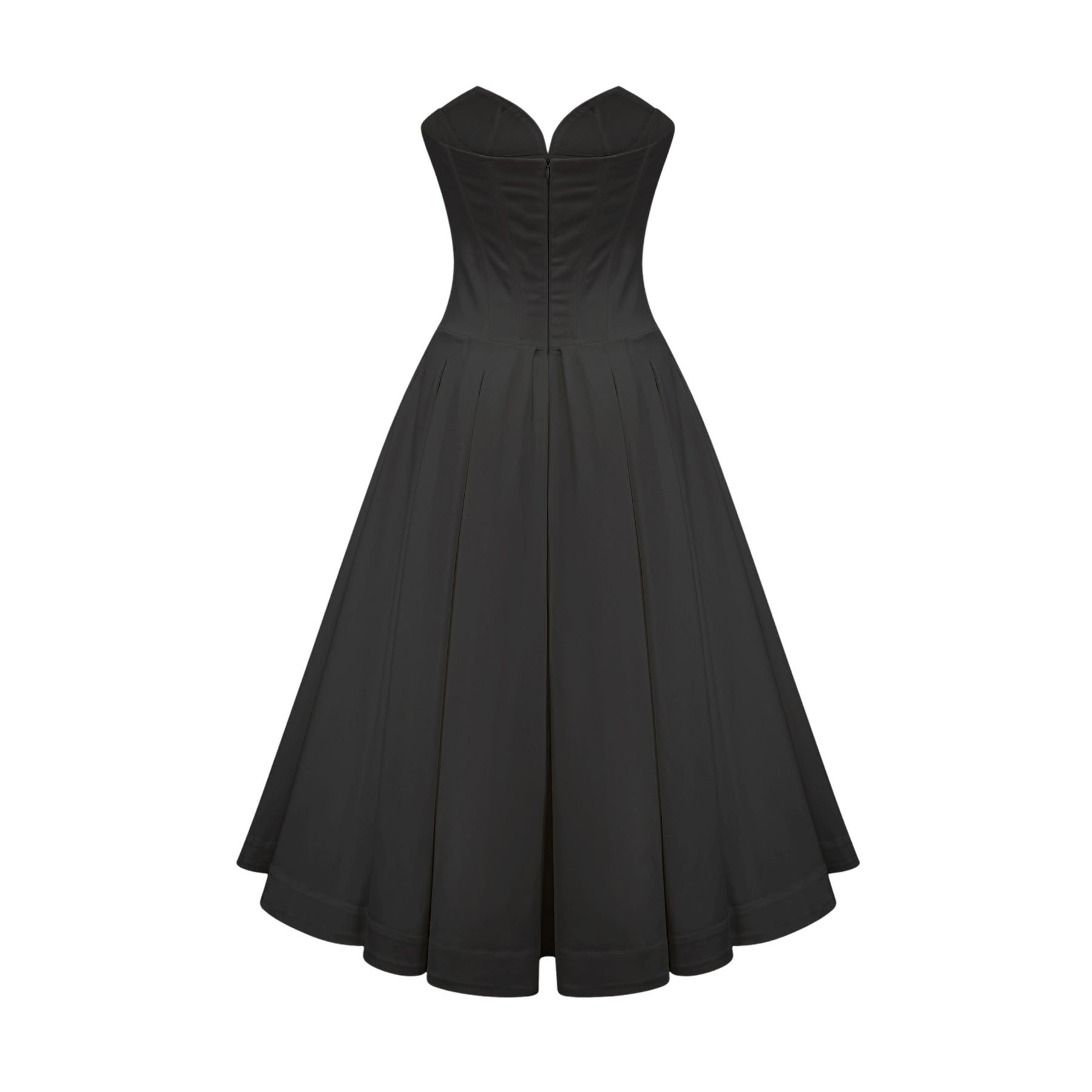 Katherine offshoulder corset midi dress in Black