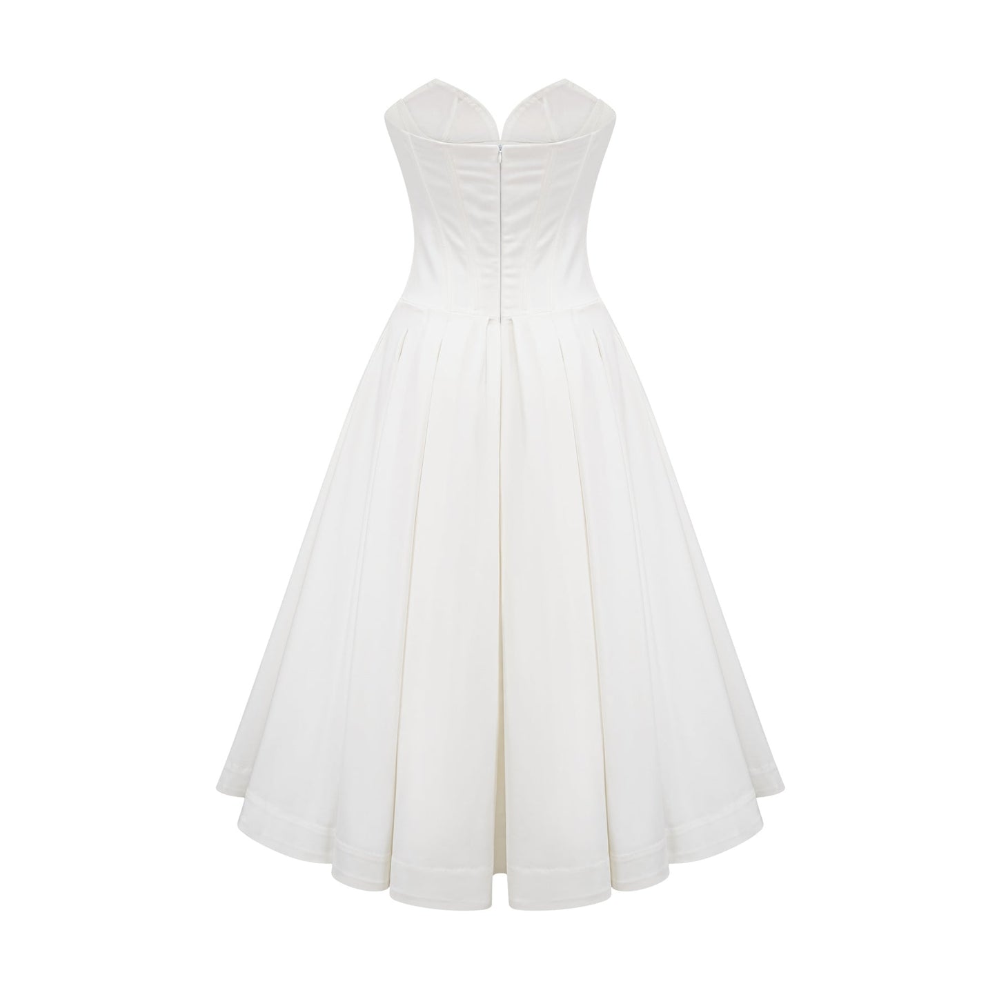 Katherine offshoulder corset midi dress in White