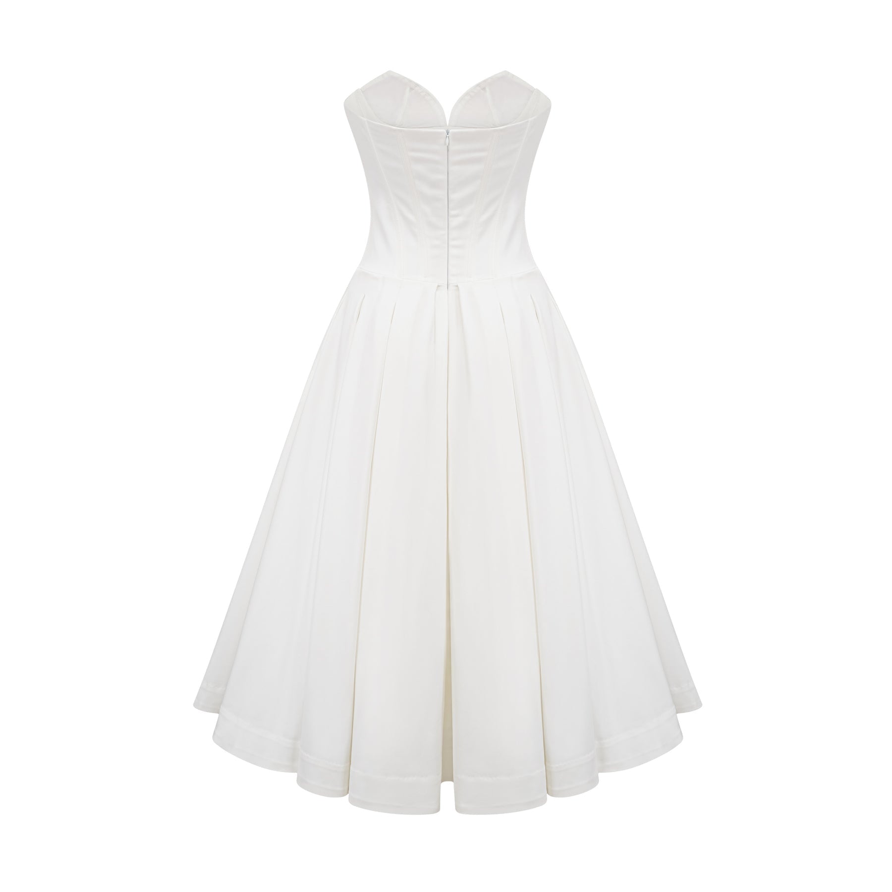 Katherine offshoulder corset midi dress in White