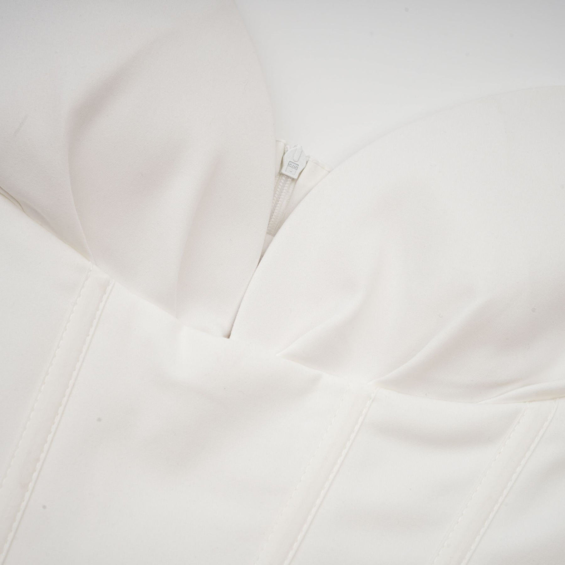 Katherine offshoulder corset midi dress in White
