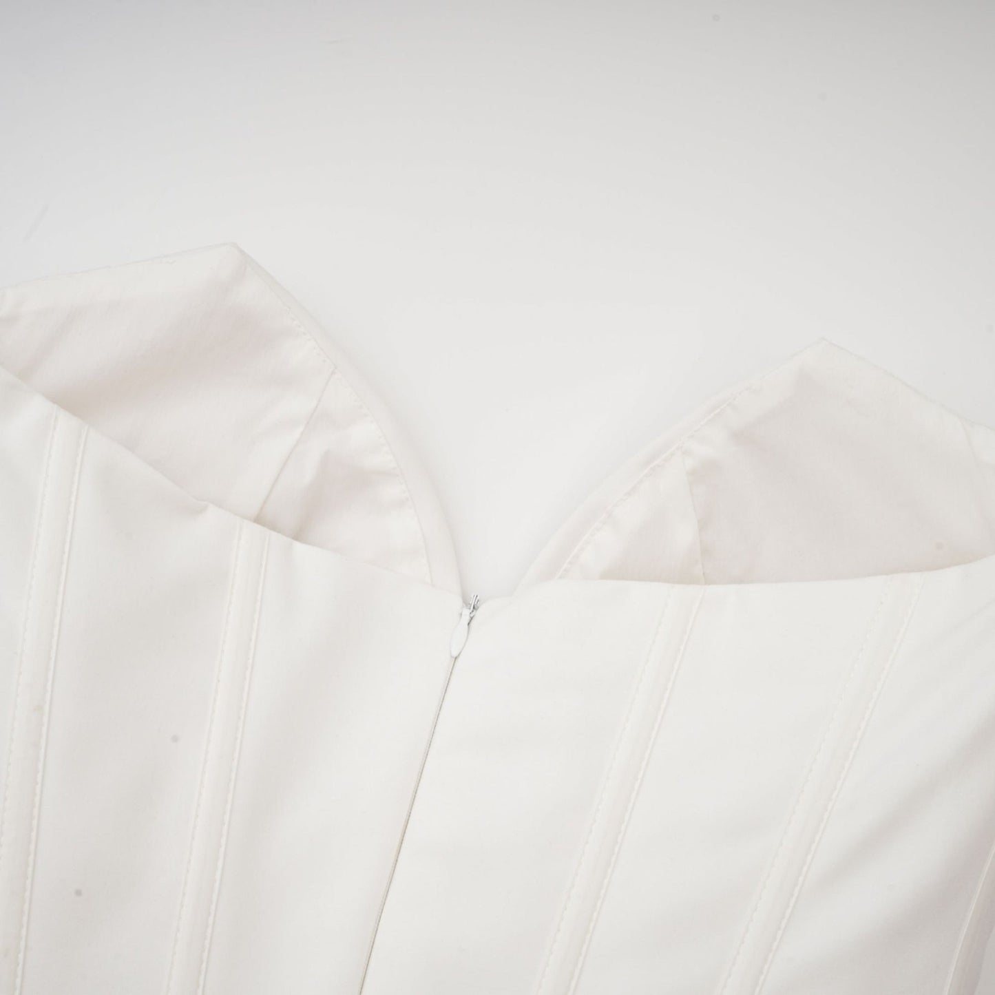 Katherine offshoulder corset midi dress in White