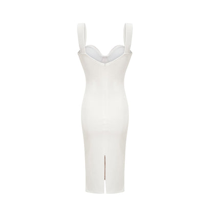 Kéfera white mesh mini dress