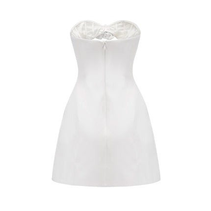 Kenzie White Floral Applique Off-Shoulder Dress