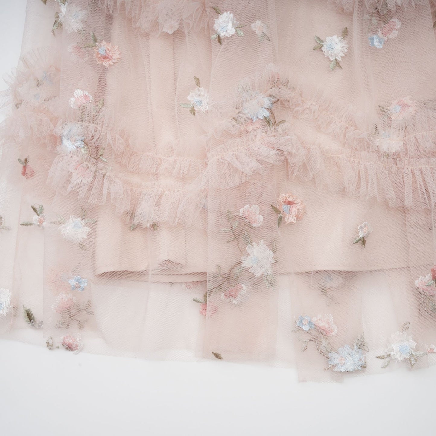 Kévina floralembroidered tiered ruffled midi dress