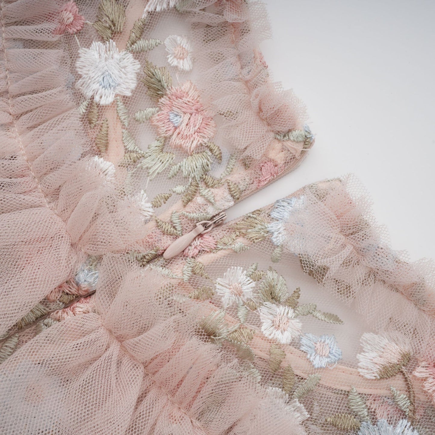 Kévina floralembroidered tiered ruffled midi dress