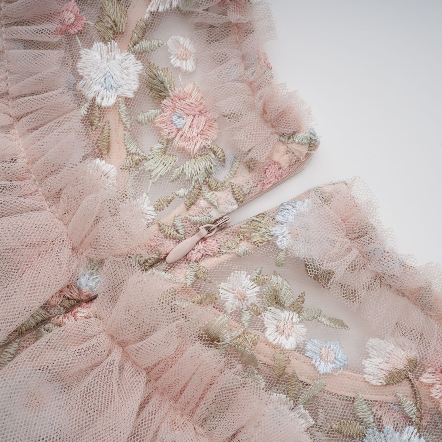 Kévina floralembroidered tiered ruffled midi dress