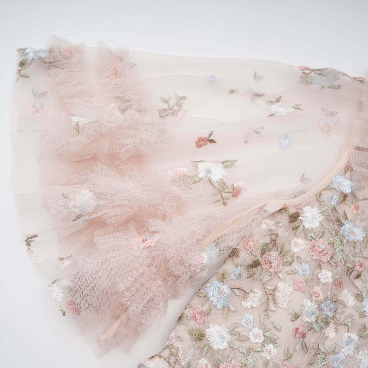 Kévina floralembroidered tiered ruffled midi dress