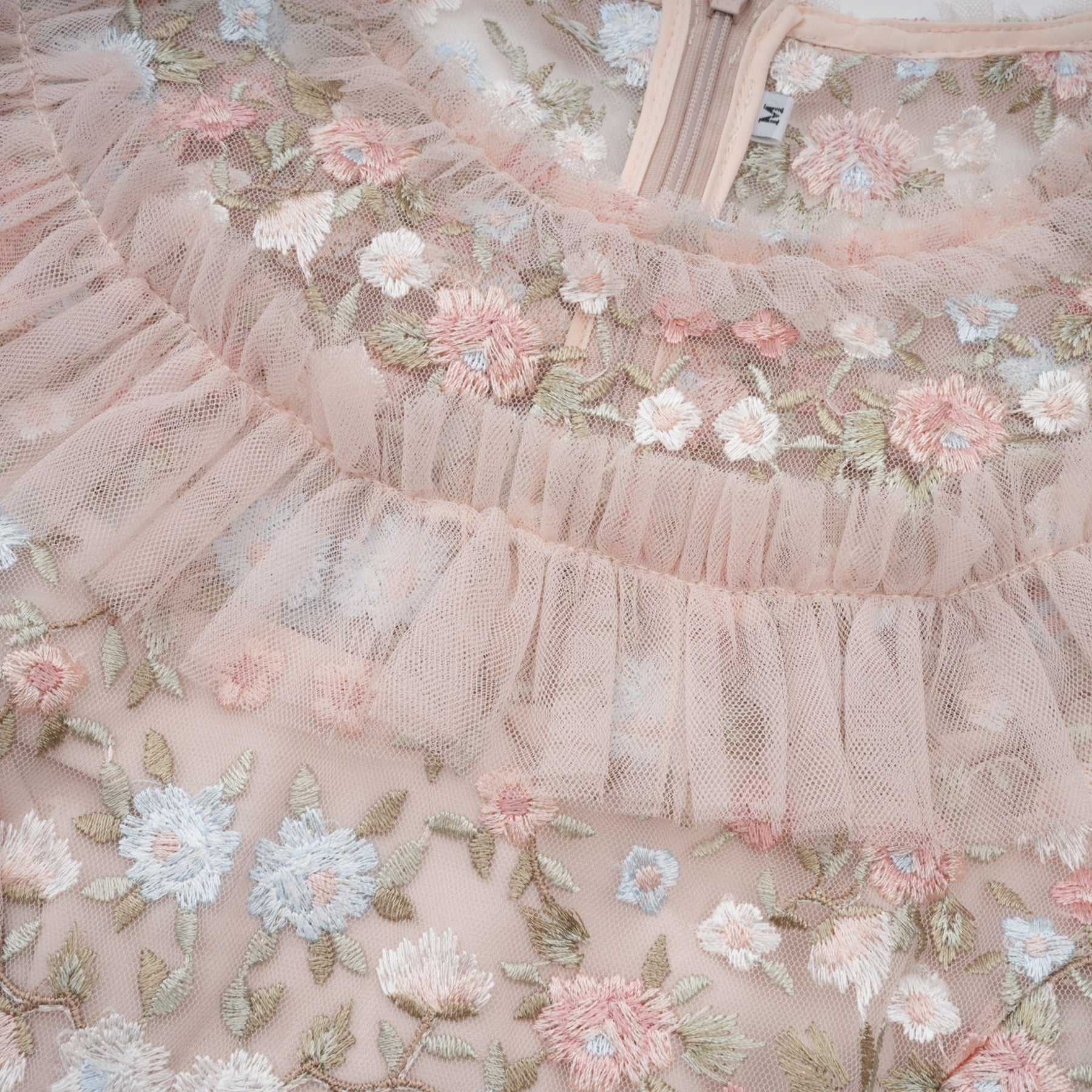 Kévina floralembroidered tiered ruffled midi dress