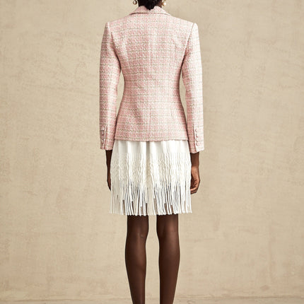 Khloe Pink Tweed Crystal Embellished Blazer