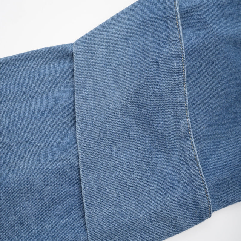 Khloe Wide Leg Jeans Blue with Bow Detail