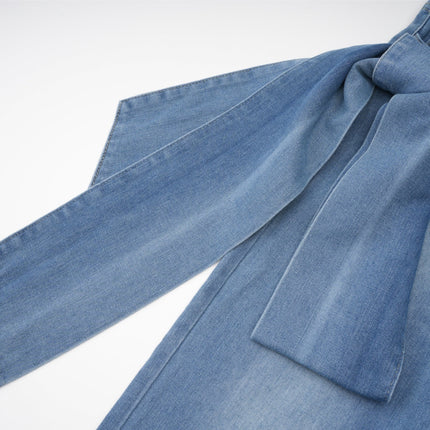 Khloe Wide Leg Jeans Blue Bow Detail
