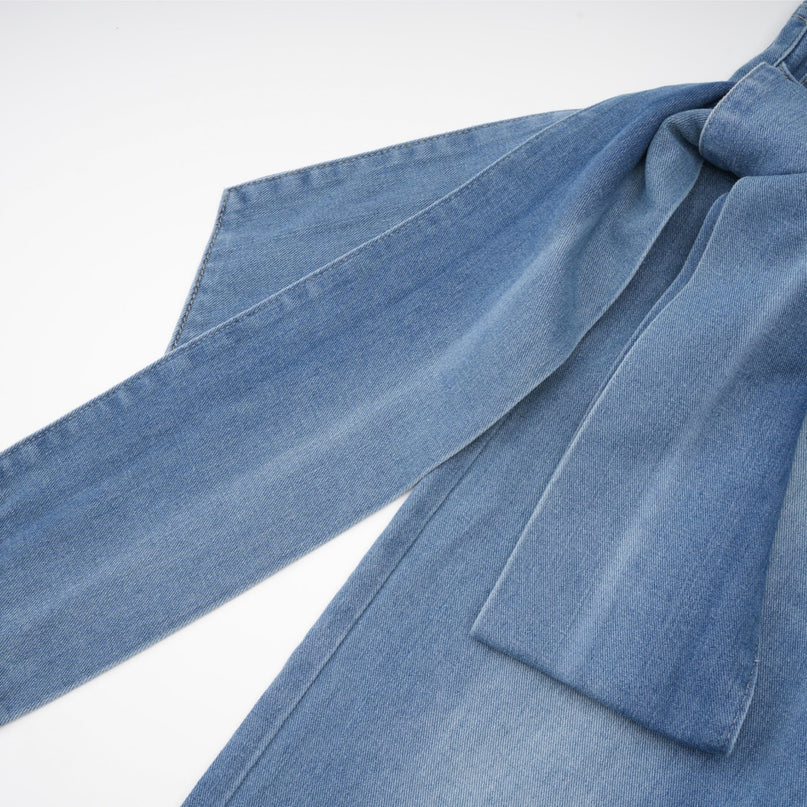 Khloe Wide Leg Jeans Blue Bow Detail