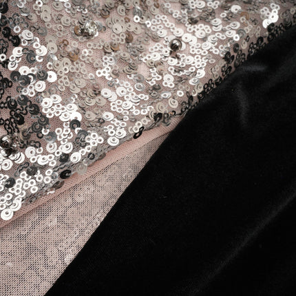 Kiara Black Sequin Maxi Dress with Scarf Detail