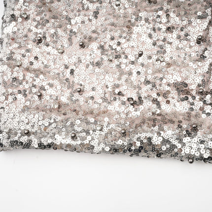 Kiara Black Sequin Maxi Dress with Attached Scarf and Asymmetric One-Sleeve Silhouette