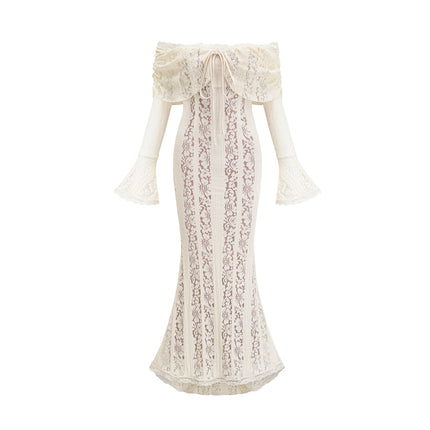 Kiara Elegant Maxi Dress in Neutrals