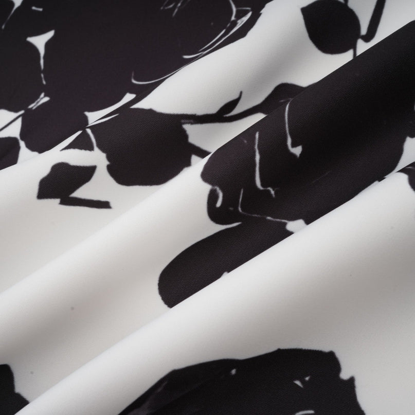 Kiara White & Black Shirt & Skirt Matching Set